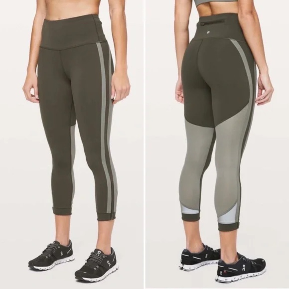 Lululemon High-Waisted Olive Green Leggings Size 6